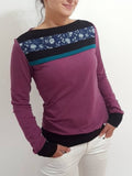 Lilarot Rundhals Lässig Print Shirts & Blusen&Shirts