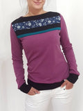 Lilarot Rundhals Lässig Print Shirts & Blusen&Shirts