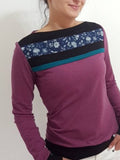 Lilarot Rundhals Lässig Print Shirts & Blusen&Shirts