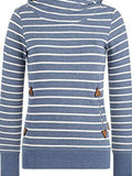 Streifen Lässige Sweatshirts mit Kapuze
