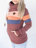 Multifarben Langarm Paneeliert Lässig Unifarben Sweatshirt