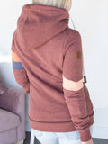 Multifarben Langarm Paneeliert Lässig Unifarben Sweatshirt