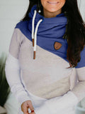 Multifarben Unifarben Kapuze Langarm Lässig Sweatshirt