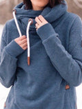 Grau Langarm Kapuze Unifarben Sweatshirt