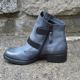 Kunstleder Schnalle Niedrig Stiefelette