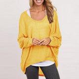 Damen Lose Asymmetrisch Jumper Sweatshirt Pullover Bluse Oberteile Oversize Tops