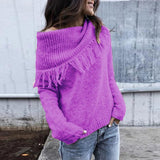 Sexy einfarbiger Pullover