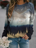 Lange Ärmel Casual Loose Printed Sweater