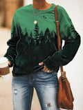 Lange Ärmel Casual Printed Vlies Sweater