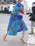 Modisch bedruckter loser langer Trenchcoat