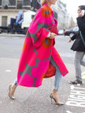 Modisch bedruckter loser langer Trenchcoat