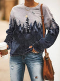Lange Ärmel Casual Printed Vlies Sweater