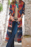 Lange bedruckte Wolle Coat
