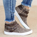 Date Flache Stiefelette mit Reißverschluss