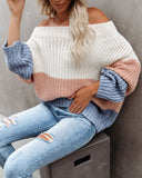Lässiger Farbblock Pullover