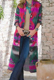Lange bedruckte Wolle Coat