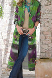 Lange bedruckte Wolle Coat