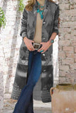 Lange bedruckte Wolle Coat