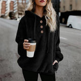 LÄSSIGER LANGEN ÄRMELN PLÜSCH HOODIE