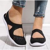 Perforiert Einfarbig Sommer Flache Sandalen