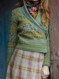 Gemusterte Strickjacke mit Schalkragen