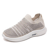 Perforiert Glitzersteine Gestreift Slip-On Sneakers Laufschuhe