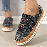 Stoff Muster Schlupf Flach Sneakers