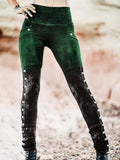 Print Retro Schmale Hosen