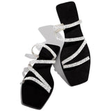 Regenbogenfarben Strasssteine Flach Pantoffel