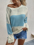Leicht Luftig Crew Ausschnitt Gestrickt Pullover