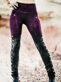 Print Retro Schmale Hosen