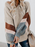 V Ausschnitt Pullover Leicht Warm Einfach Gelb