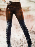 Print Retro Schmale Hosen