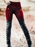 Print Retro Schmale Hosen