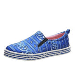 Stoff Muster Schlupf Sneakers Blau Grün Orange