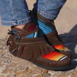 Quaste Regenbogen Farben Gradient Schlupf Stiefelette