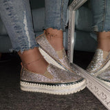 4 Farben Funkelnde Strass Plateau Sneakers