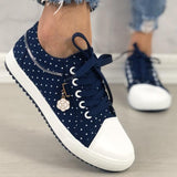 Polka Dot Floral Anhänger Schnürung Sneakers