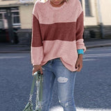 Lässiger Colorblock-Strickpullover