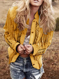 Lange Ärmel bedruckte Tasseljacke