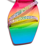 Regenbogenfarben Strasssteine Flach Pantoffel