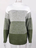 Streifen Schildkrötenhals Ausschnitt Langärmelig Strickpullover