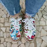 Floral Muster Reißverschluss Schnürsneakers