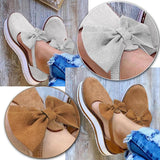 Süße Schleife Schnallenriemen Flache Sandalen Pink Beige Schwarz