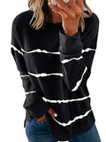 Rundhals Print Lässig Baumwollgemisch Shirts & Blusen&Shirts