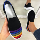 Regenbogen Streifen Schlupf Flach Sneakers
