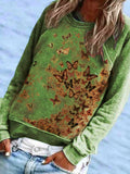 Schmetterlingprint Crew Ausschnitt Warm T shirts