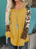 Leopard Perforiert Crew Ausschnitt T Shirts