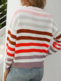 Minimalist Streifen Leicht Farbe Block Pullover