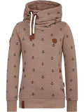 Patchwork Baumwollgemische Lässige Sweatshirts mit Kapuze